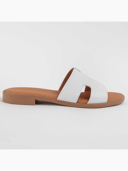 Sandalia Plano Cuero Purapiel - Kiabi