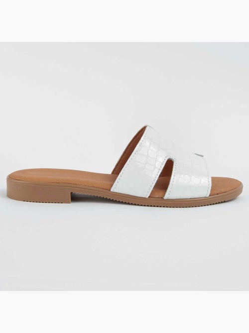 Sandalia Plano Cuero Purapiel - Kiabi
