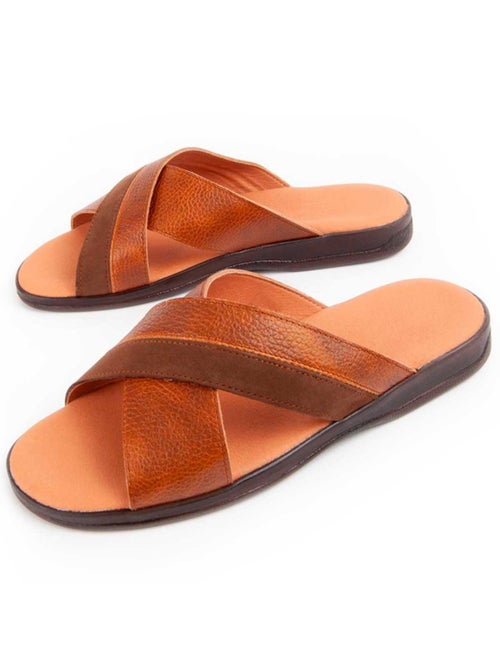 Sandalia Plano Cuero Purapiel - Kiabi