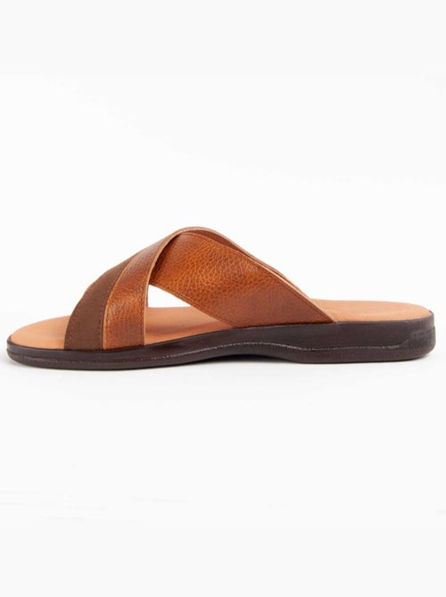 Sandalia Plano Cuero Purapiel - Kiabi