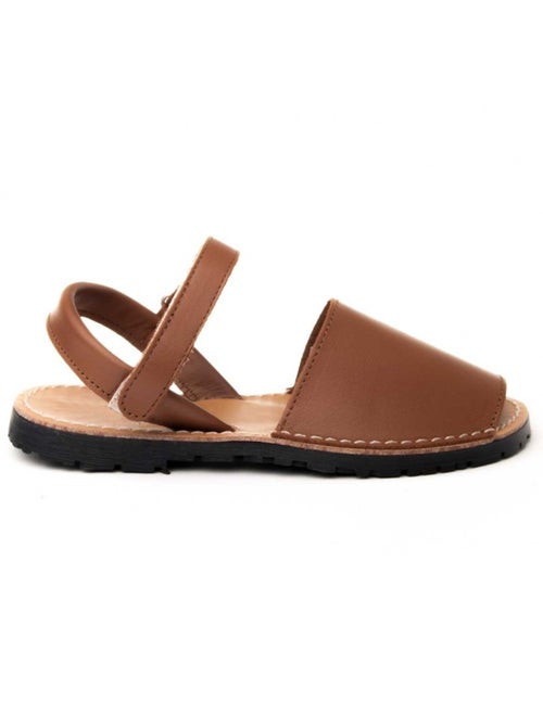 Sandalia Plano Cuero Purapiel - Kiabi