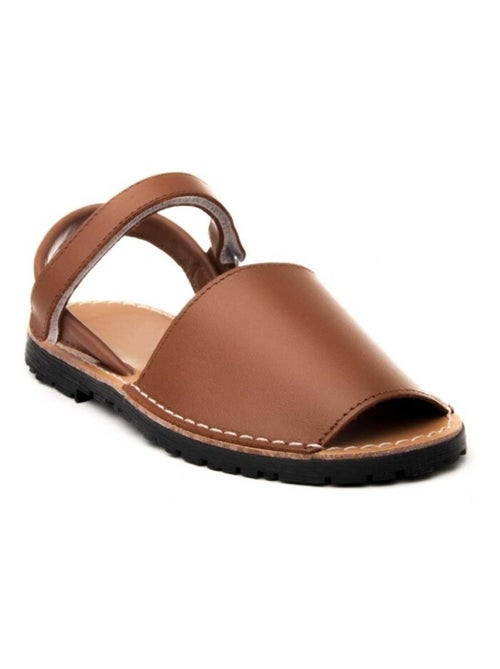 Sandalia Plano Cuero Purapiel - Kiabi