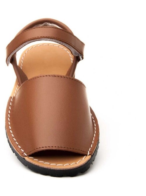 Sandalia Plano Cuero Purapiel - Kiabi