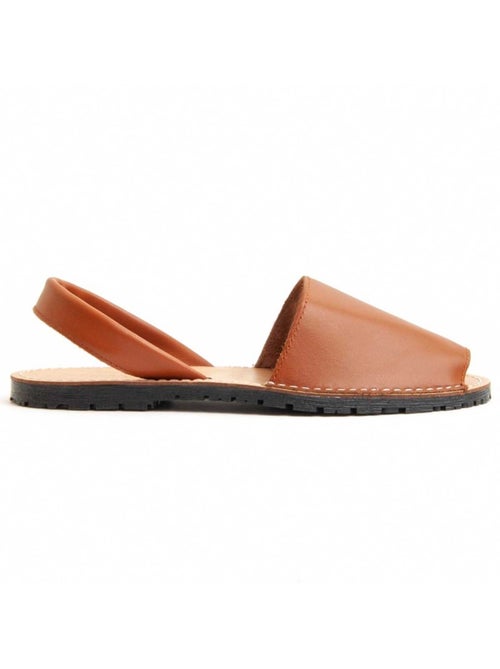 Sandalia Plano Cuero Purapiel - Kiabi