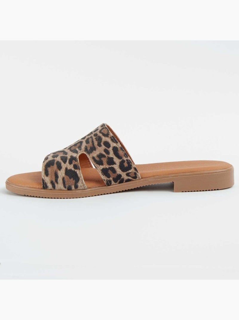 Sandalia Plano Cuero Purapiel Multicolor - Kiabi