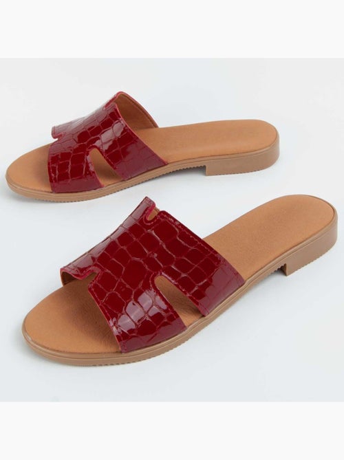 Sandalia Plano Cuero Purapiel - Kiabi