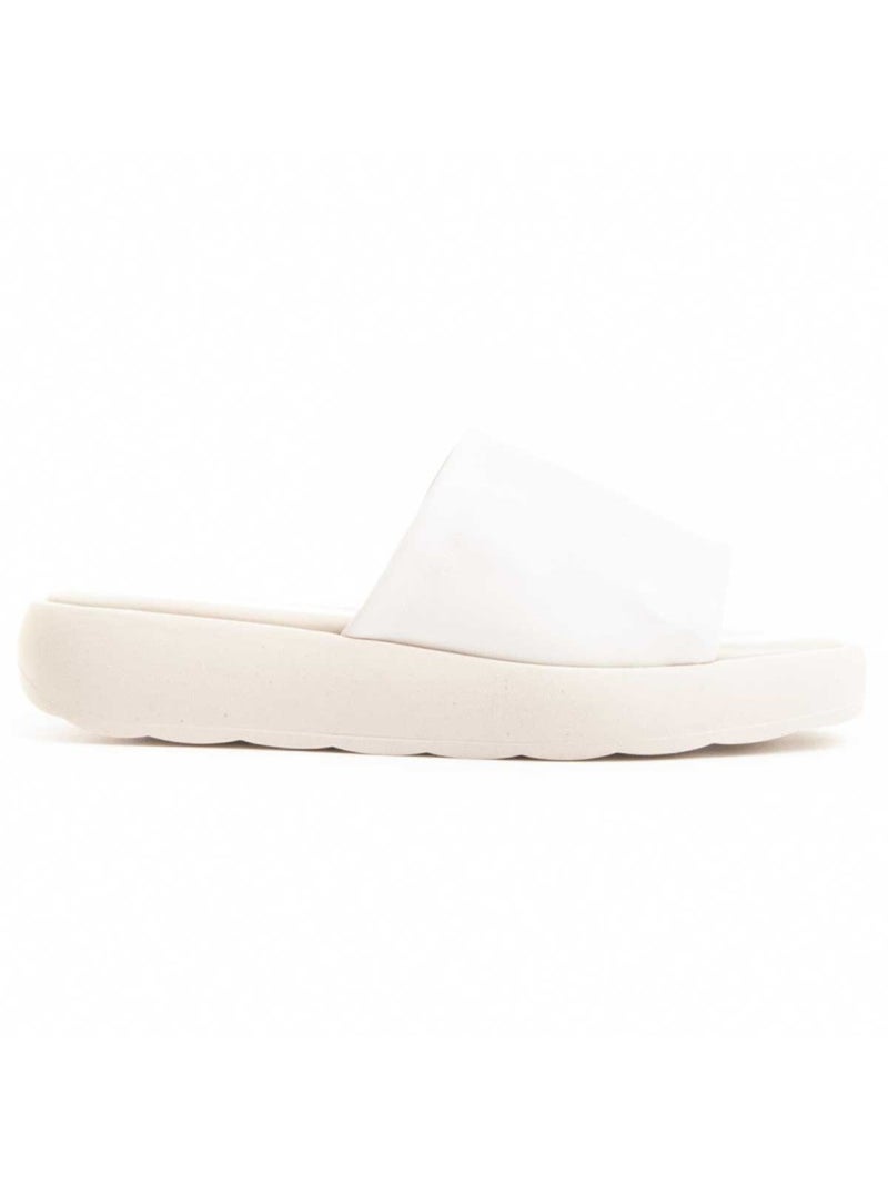 Sandalia plano cuero wikers Blanco - Kiabi