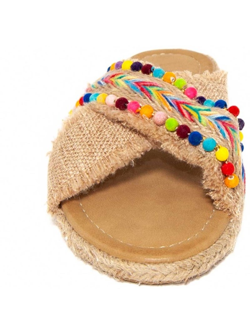 Sandalia Plano Sintetico Montevita Beige - Kiabi