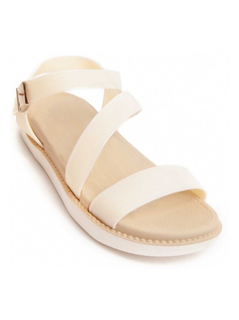Sandalia Plano Sintetico Montevita Blanco - Kiabi