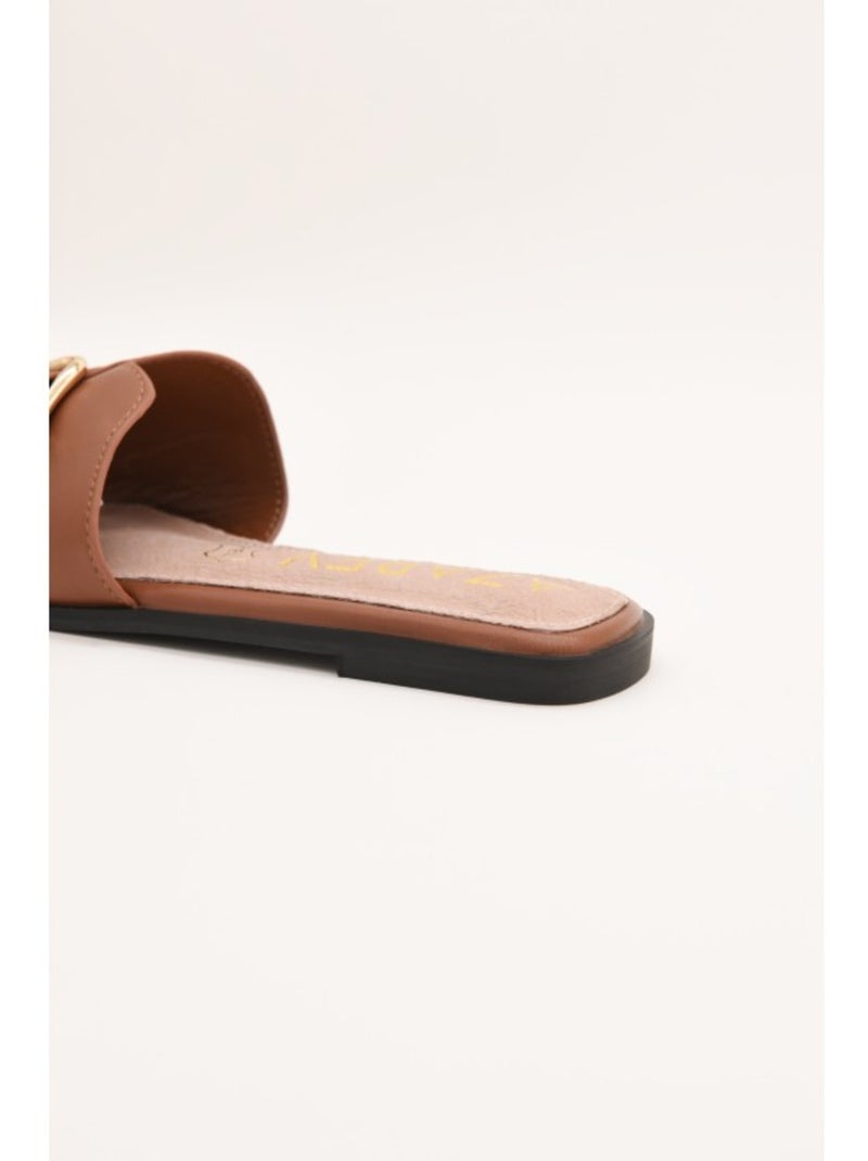 Sandalia Plano Sintetico Montevita Camel - Kiabi