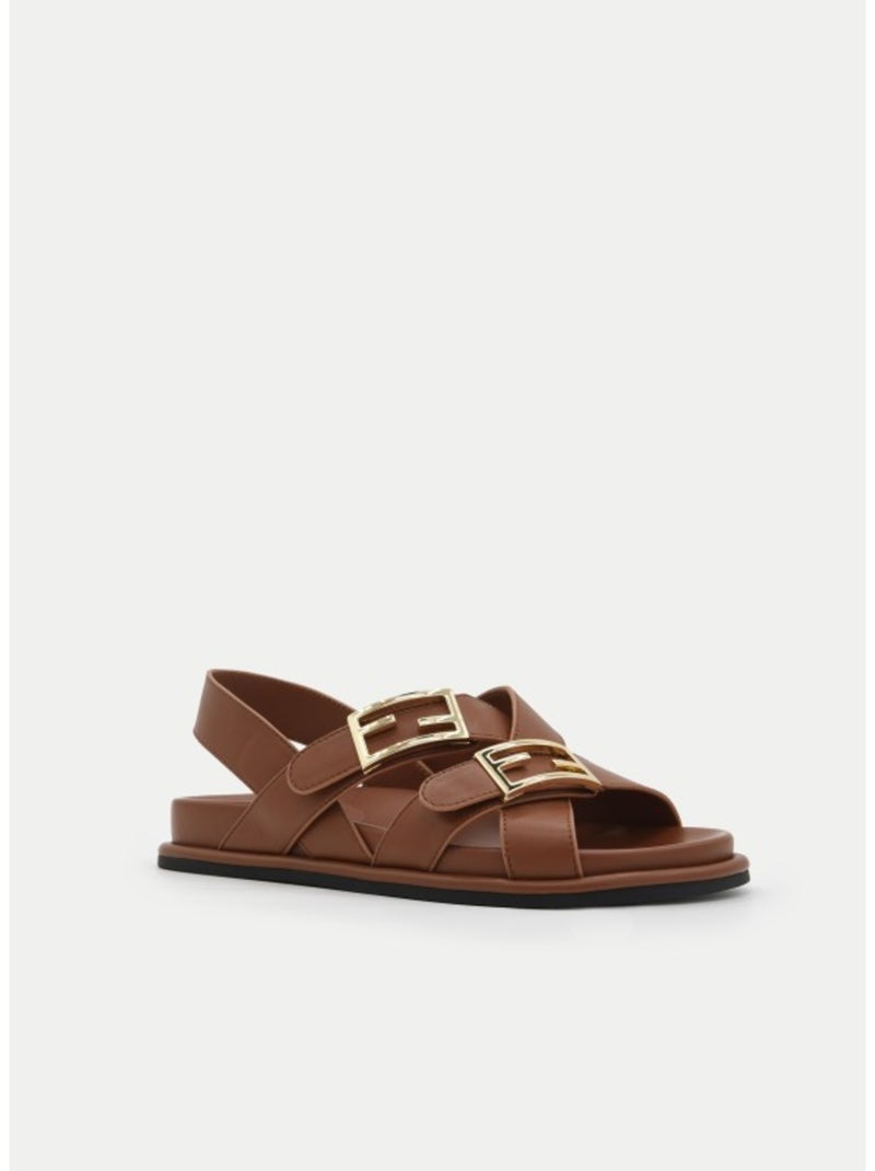Sandalia Plano Sintetico Montevita Camel - Kiabi