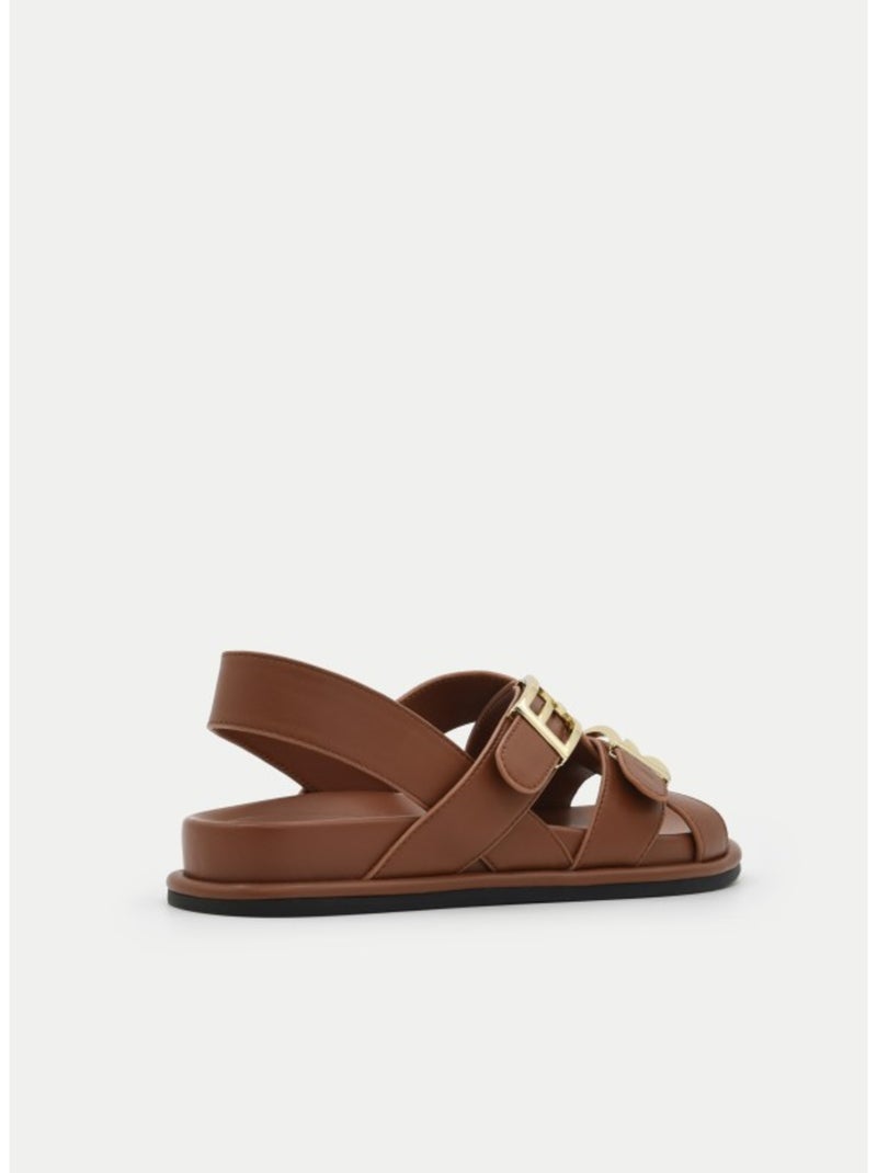 Sandalia Plano Sintetico Montevita Camel - Kiabi