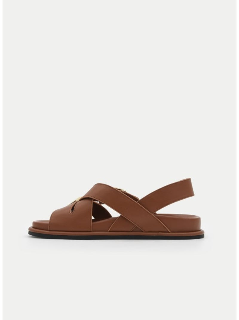 Sandalia Plano Sintetico Montevita Camel - Kiabi