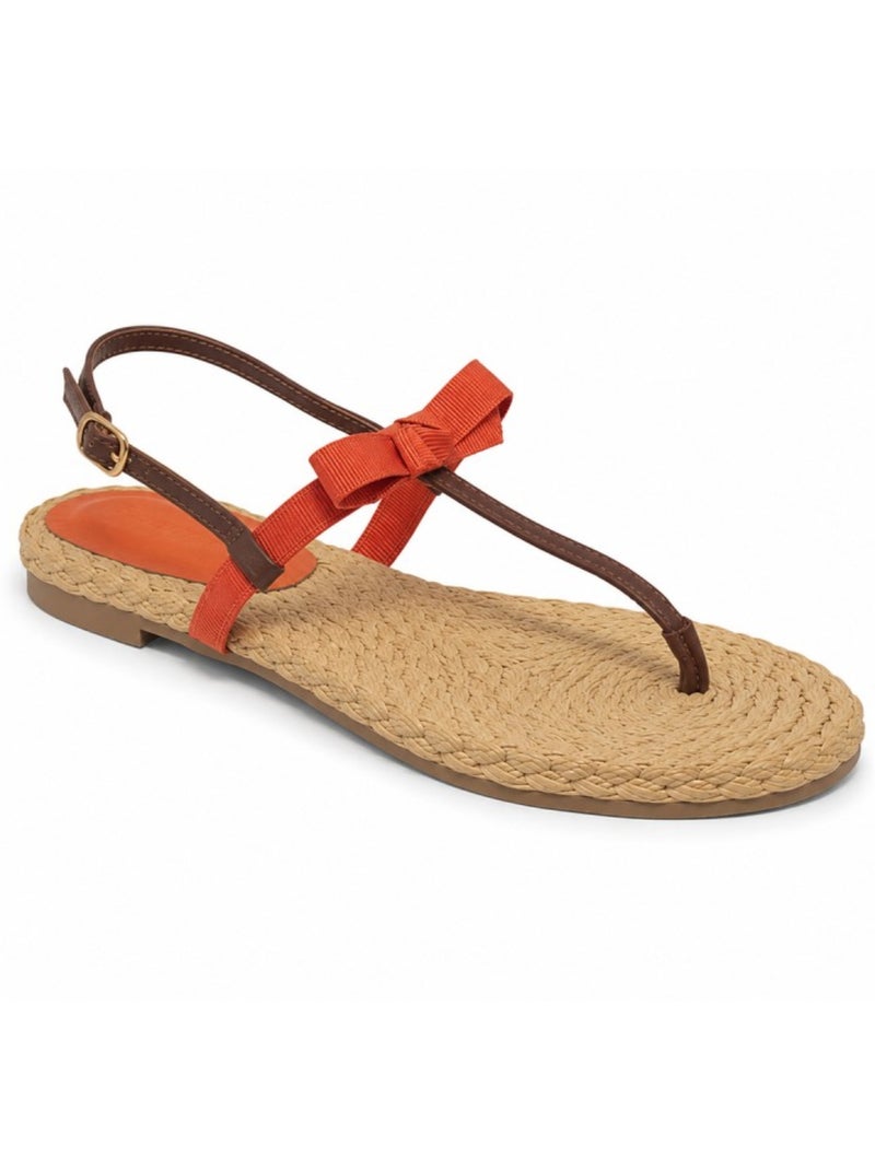 Sandalia plano sintetico montevita Naranja - Kiabi