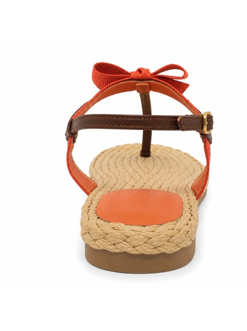 Sandalia plano sintetico montevita Naranja - Kiabi