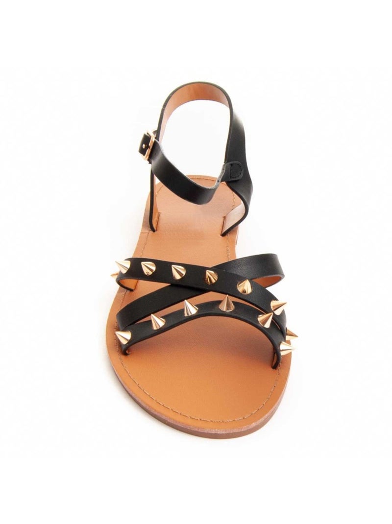 Sandalia Plano Sintetico Montevita Negro - Kiabi