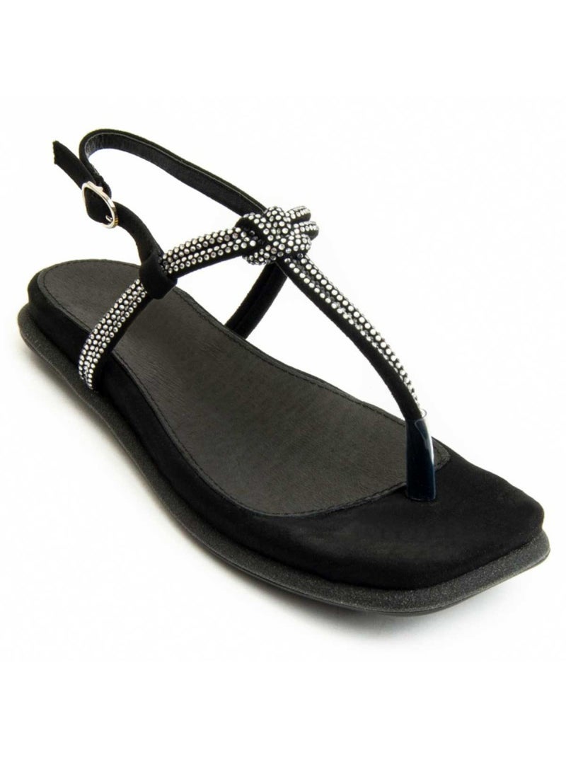 Sandalia Plano Sintetico Montevita Negro - Kiabi