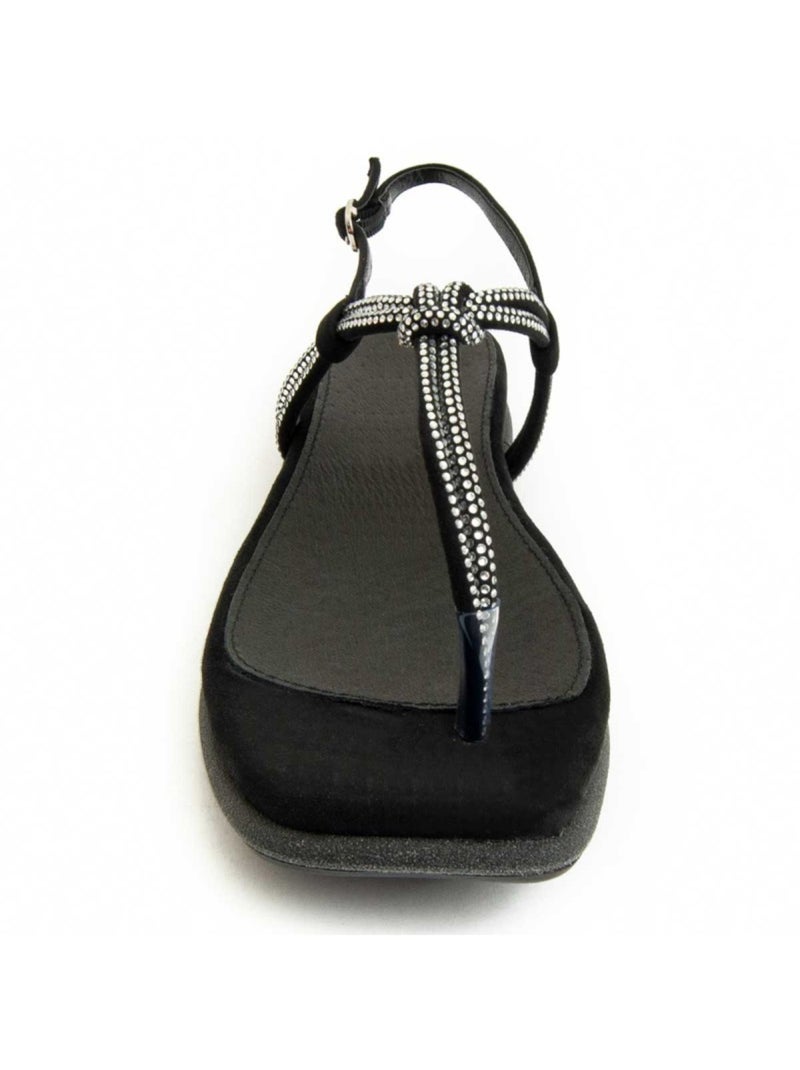 Sandalia Plano Sintetico Montevita Negro - Kiabi