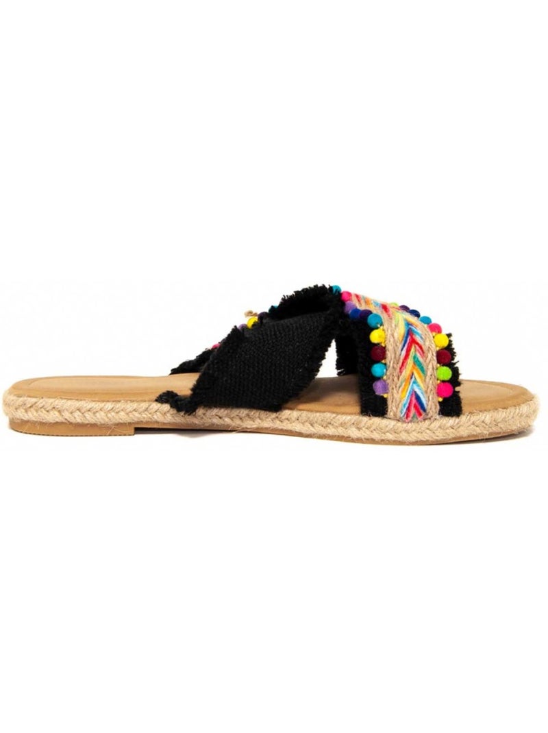 Sandalia Plano Sintetico Montevita Negro - Kiabi