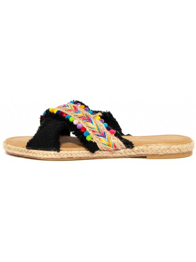Sandalia Plano Sintetico Montevita Negro - Kiabi