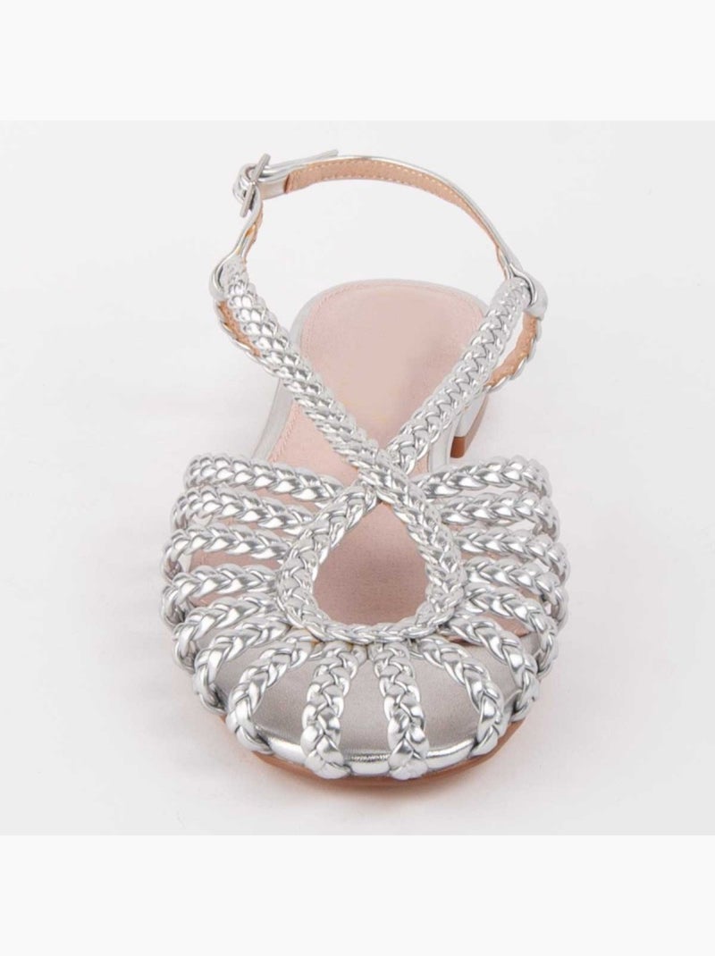 Sandalia Plano Sintetico Montevita Plata - Kiabi
