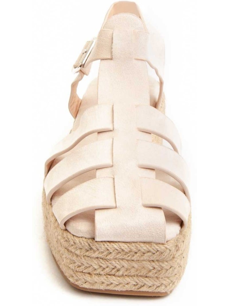 Sandalia Plataforma Sintetico Montevita Beige - Kiabi