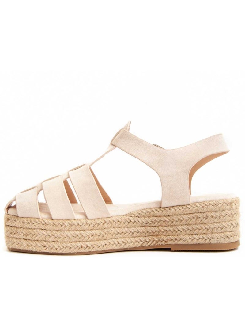 Sandalia Plataforma Sintetico Montevita Beige - Kiabi