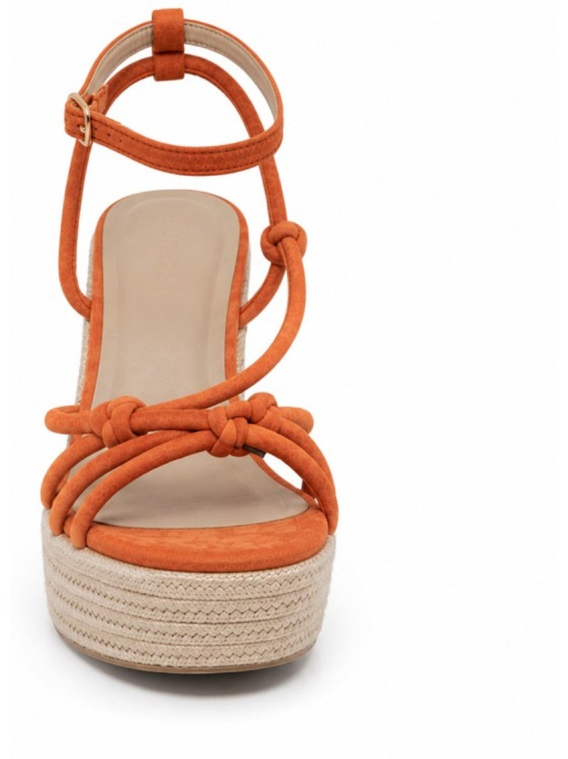 Sandalia plataforma sintetico montevita Naranja - Kiabi