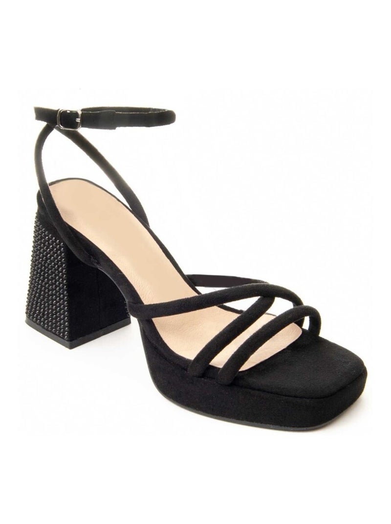 Sandalia Plataforma Sintetico Montevita Negro - Kiabi