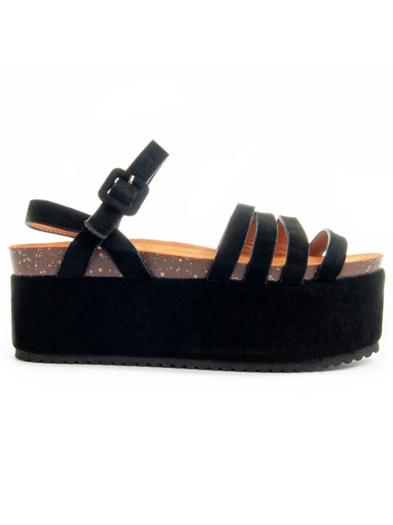 Sandalia Plataforma Sintetico Montevita Negro - Kiabi