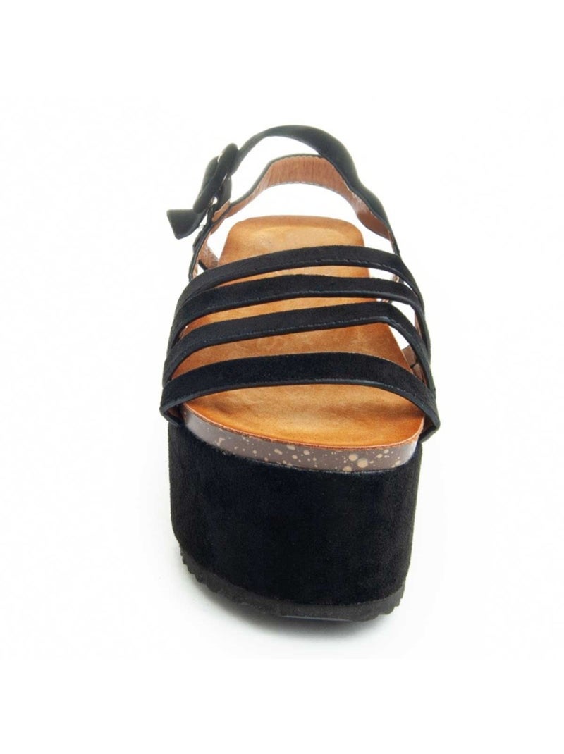 Sandalia Plataforma Sintetico Montevita Negro - Kiabi
