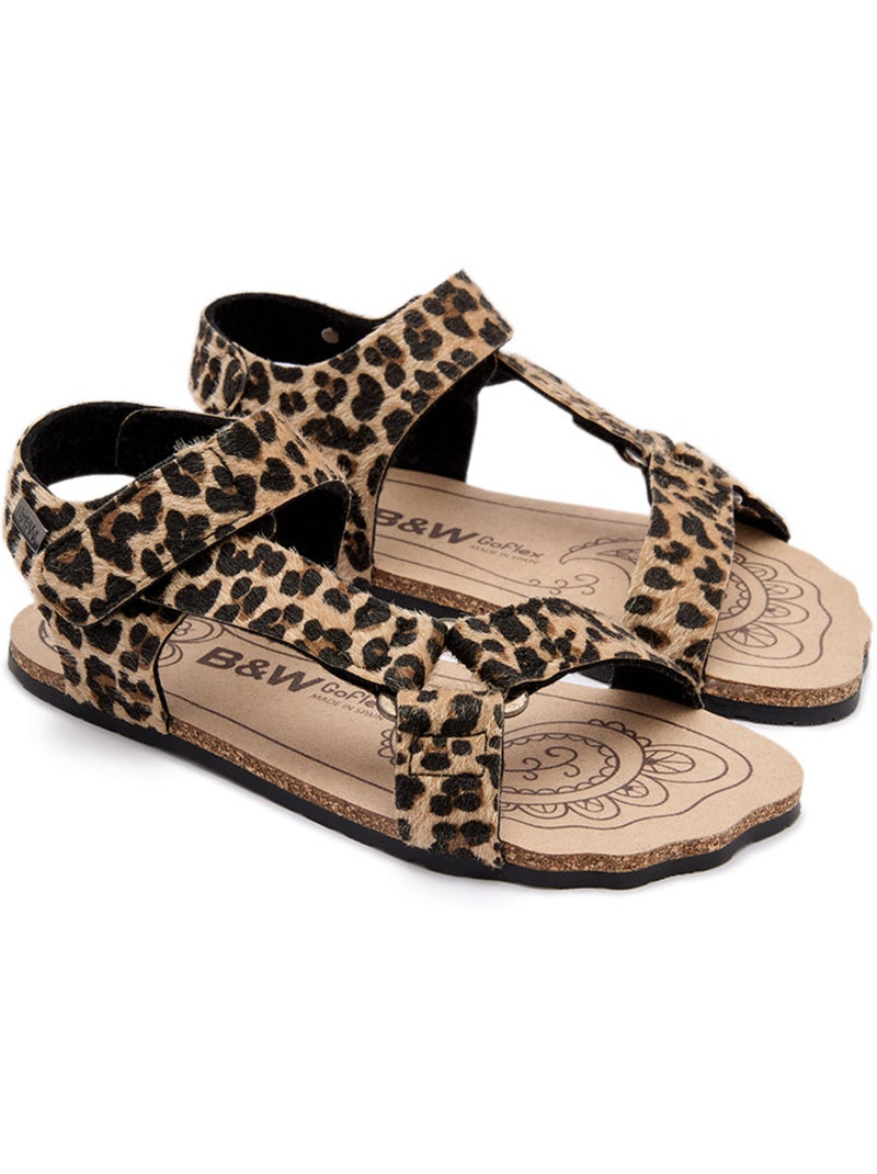 Sandalia Respetuoso/barefoot Mujer Suela Plana - Break And Walk Negro Dorado - Kiabi