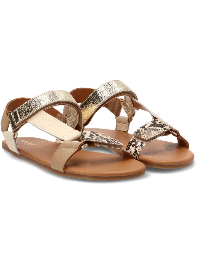 Sandalia Respetuoso/barefoot Mujer Suela Plana - Mustang Oro - Kiabi