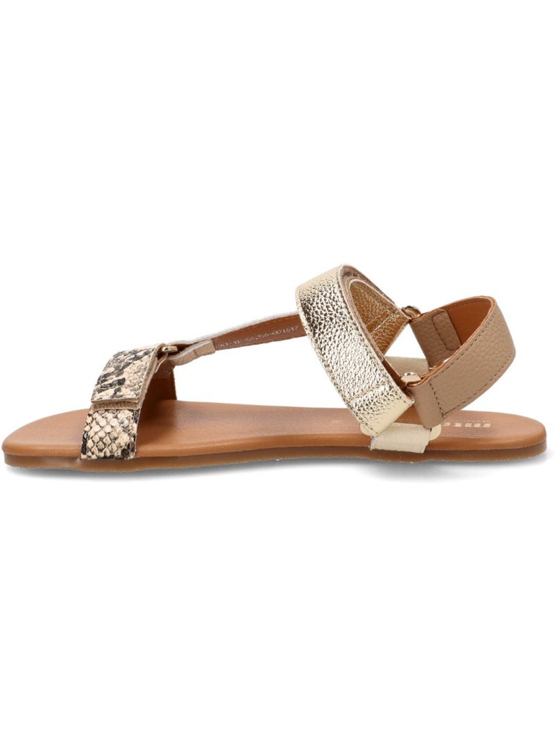 Sandalia Respetuoso/barefoot Mujer Suela Plana - Mustang Oro - Kiabi