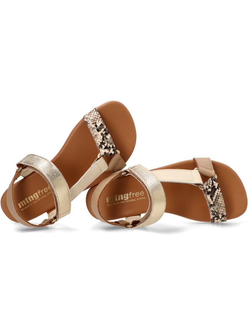 Sandalia Respetuoso/barefoot Mujer Suela Plana - Mustang Oro - Kiabi