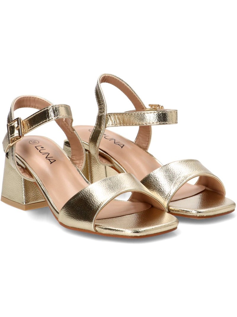Sandalia Vestir Mujer Tacón Medio - Stay Oro - Kiabi