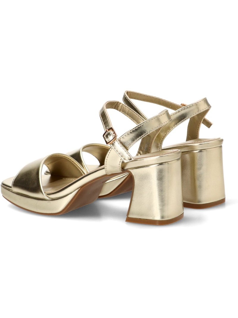 Sandalia Vestir Mujer Tacón Medio - Traviata Oro - Kiabi