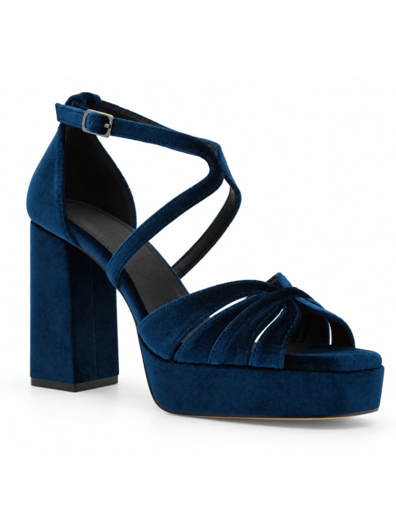 Sandalia vestir terciopelo montevita Azul - Kiabi