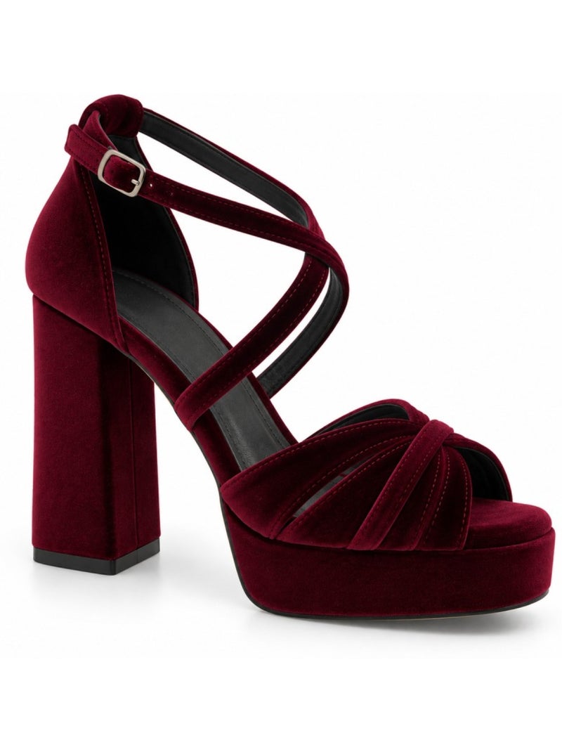 Sandalia vestir terciopelo montevita Rojo - Kiabi