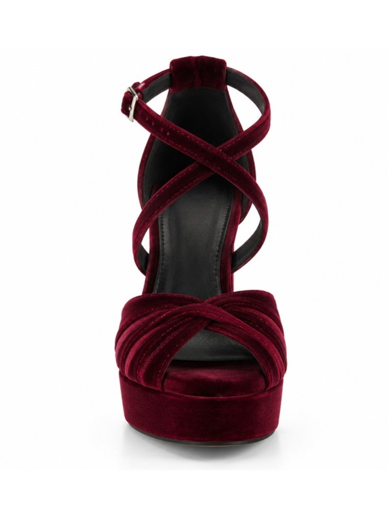 Sandalia vestir terciopelo montevita Rojo - Kiabi