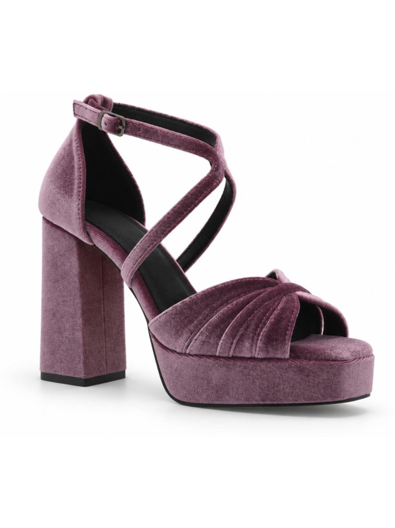 Sandalia vestir terciopelo montevita Violeta - Kiabi