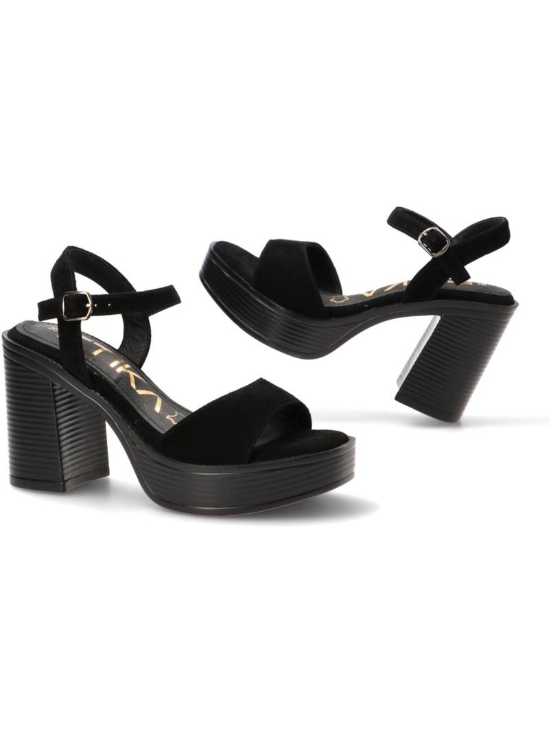 Sandalia Weekend Mujer Tacón Alto - Etika Negro - Kiabi
