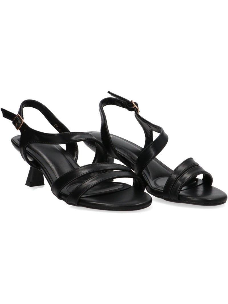 Sandalia weekend mujer tacón medio - buonarotti Negro - Kiabi