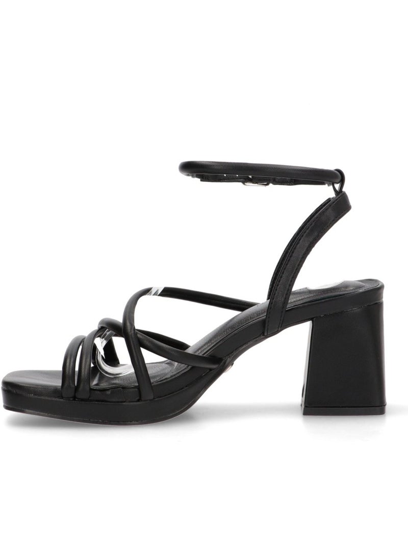 Sandalia Weekend Mujer Tacón Medio - Buonarotti Negro - Kiabi