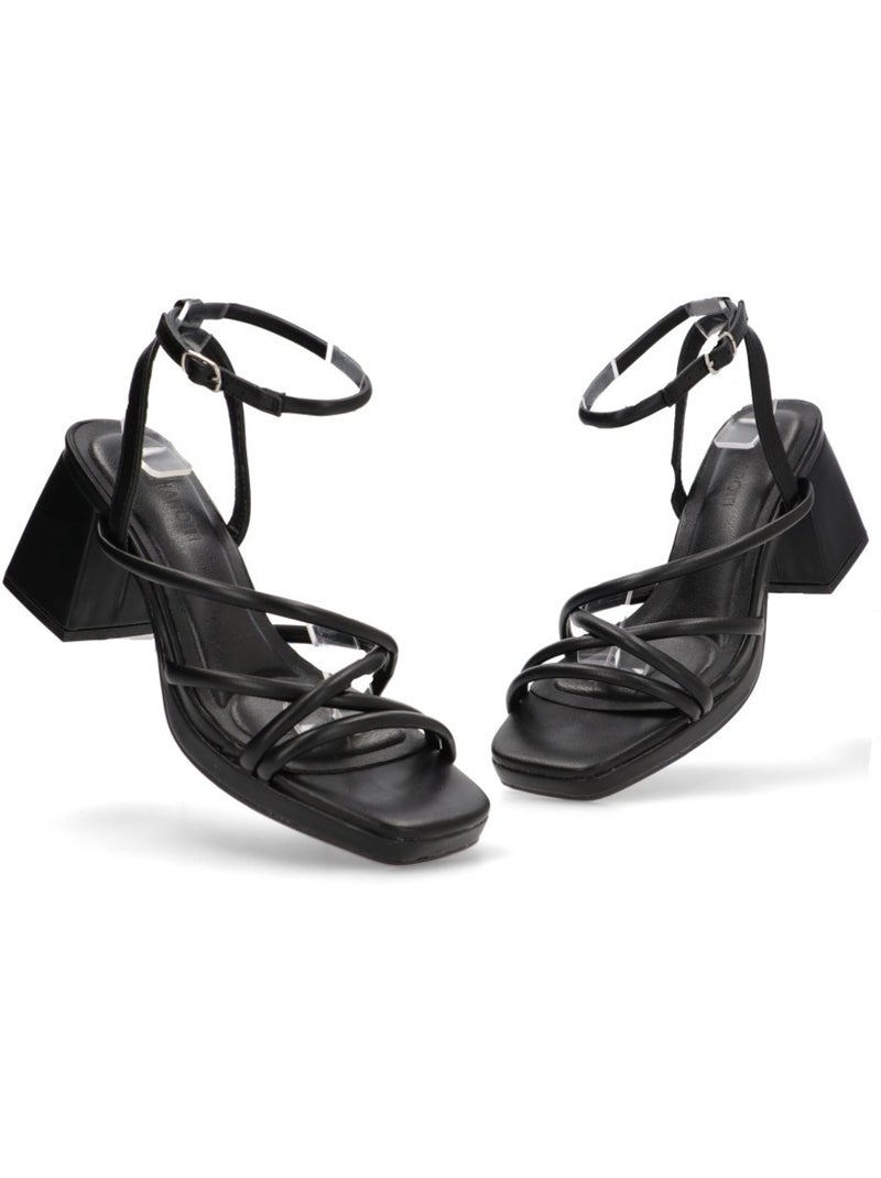 Sandalia Weekend Mujer Tacón Medio - Buonarotti Negro - Kiabi