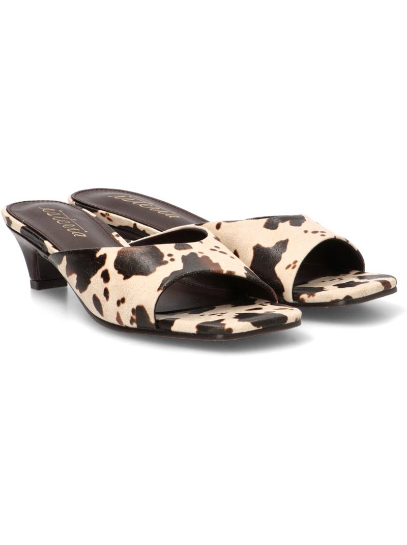Sandalia Weekend Mujer Tacón Medio - Isteria Negro Blanco - Kiabi