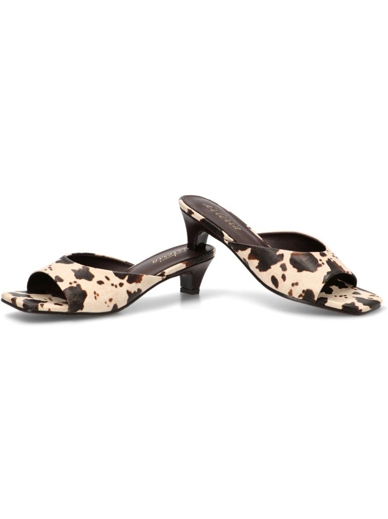 Sandalia Weekend Mujer Tacón Medio - Isteria Negro Blanco - Kiabi