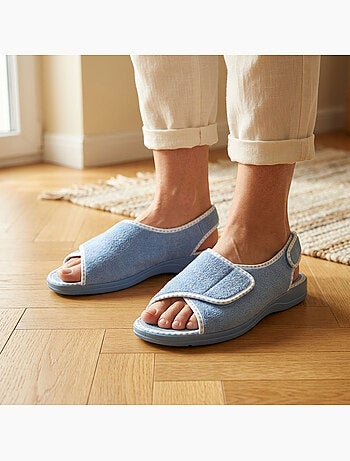 Sandalia Zapatilla de Casa Mujer Esponja Doble Velcro OZABI