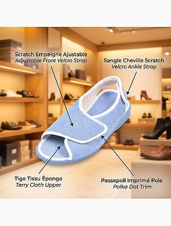 Sandalia Zapatilla de Casa Mujer Esponja Doble Velcro OZABI