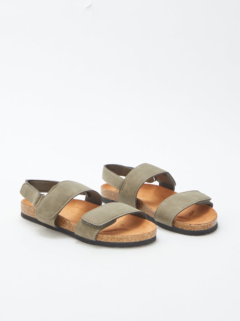 Sandalias abiertas con velcros KAKI - Kiabi